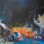 SET-BY-NIGHT 100x100 oil on canvas VERKOCHT