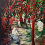 "RedWoods" Olieverf 100x100cm