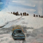 Sneeuwsituatie. 100x100cm. olieverf op doek